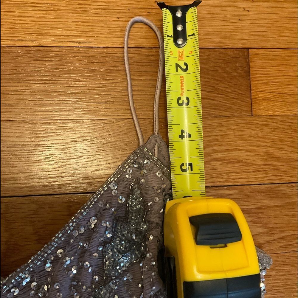 Aiden Mattox Mauve Netted Sequin Beaded Dress 6 - image 5